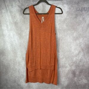 By Anthropologie Desmond Knit Hi-Low Sleeveless Tunic Sweater Vest Top Rust Sz S